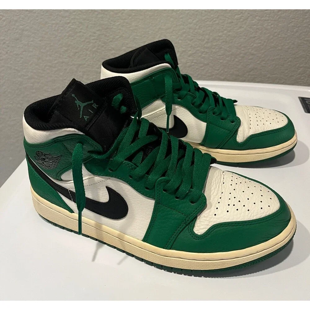 Air Jordan 1 Mid Pine Green 2018 Men’s Size 9 852542-301 Green Black No Box